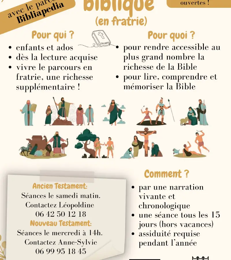 Inscriptions ouvertes pour l'étude biblique!